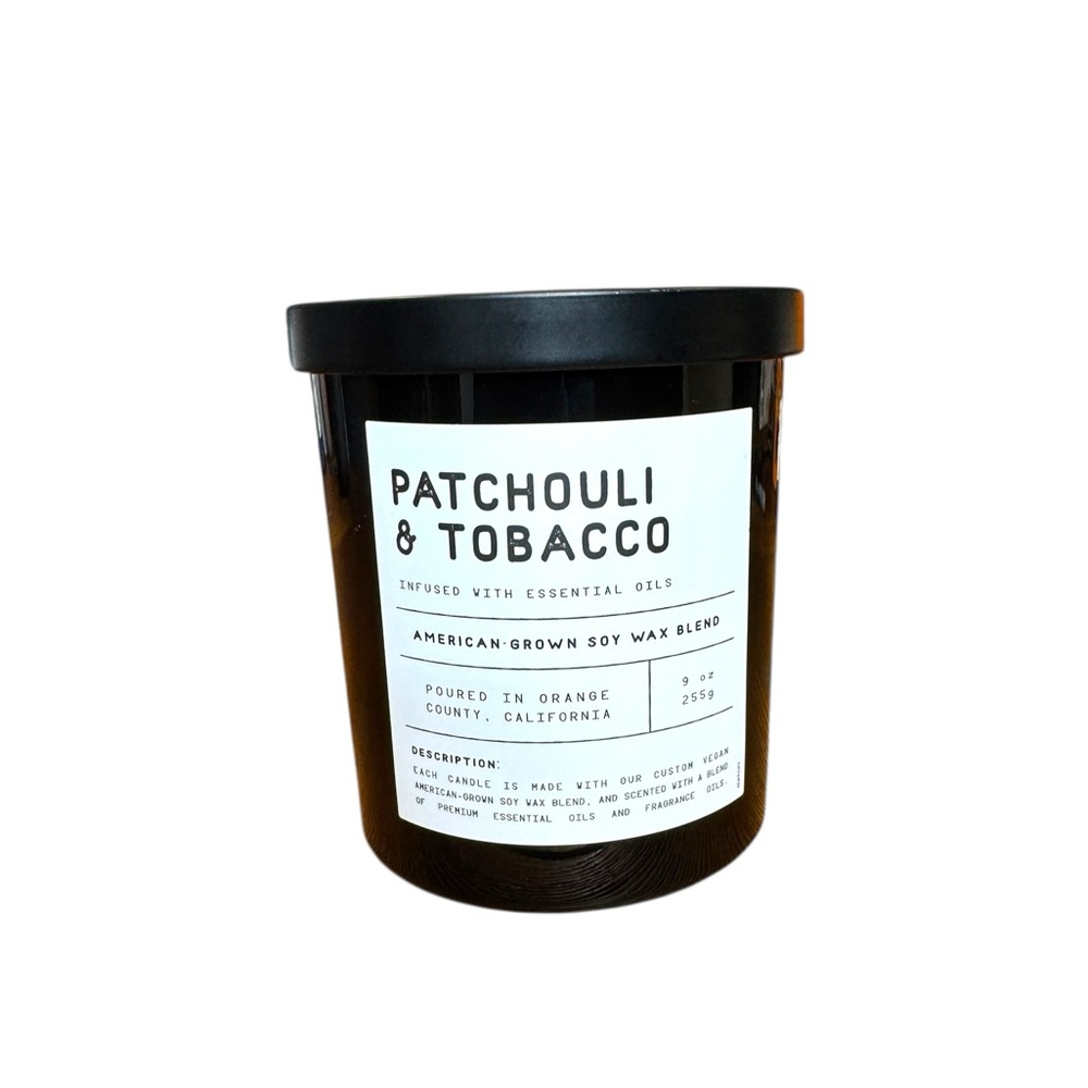 Leoben Co Patchouli  & Tobacco Soy Wax Blend Candle, 9 Oz